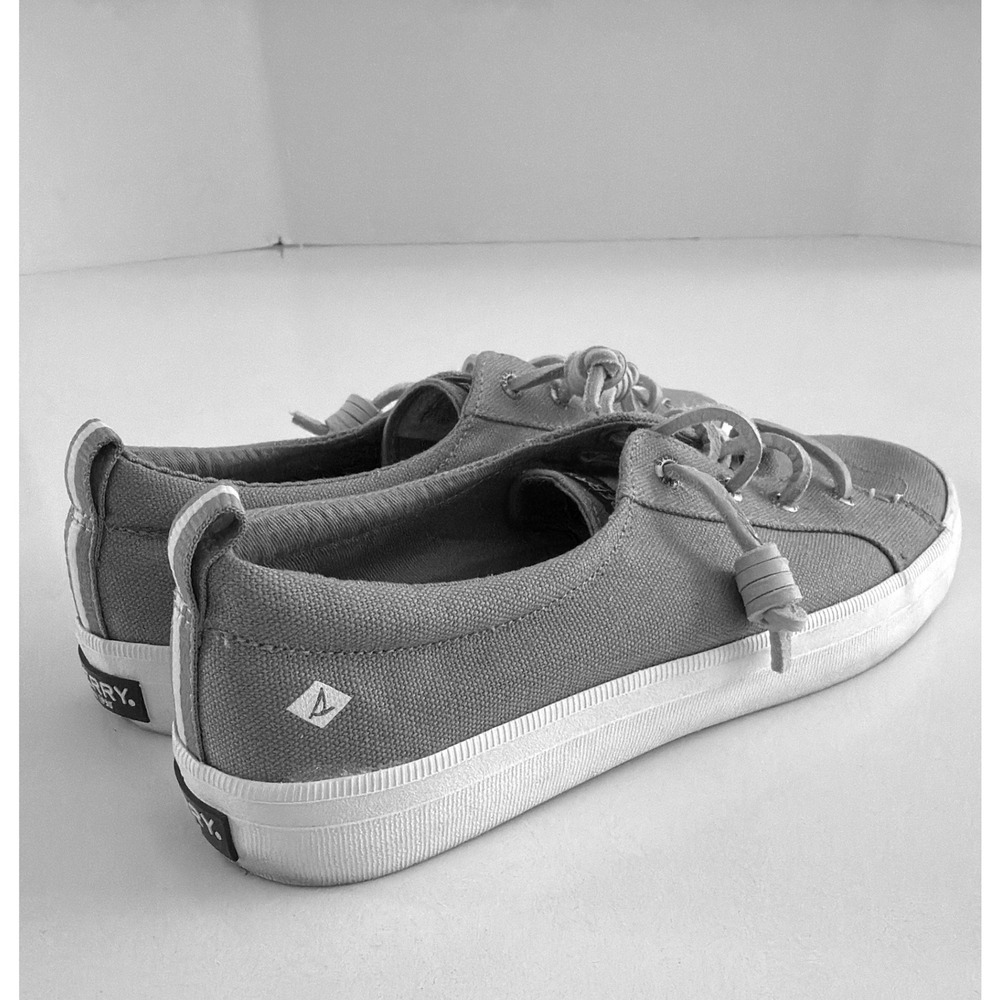 Sperry Top-Sider Crest Vibe Grey Canvas Sneakers Womens 8 Boat Beach Deck Shoe